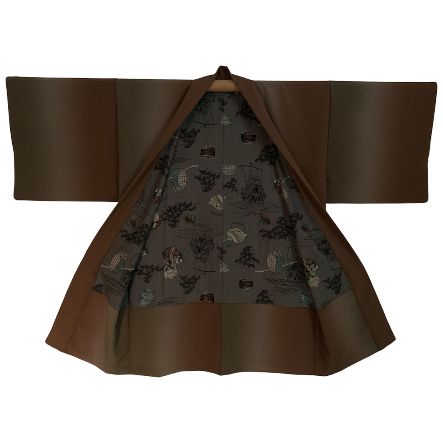 Upcycled Silk Haori - Iridescent Silk & Lucky Gods
