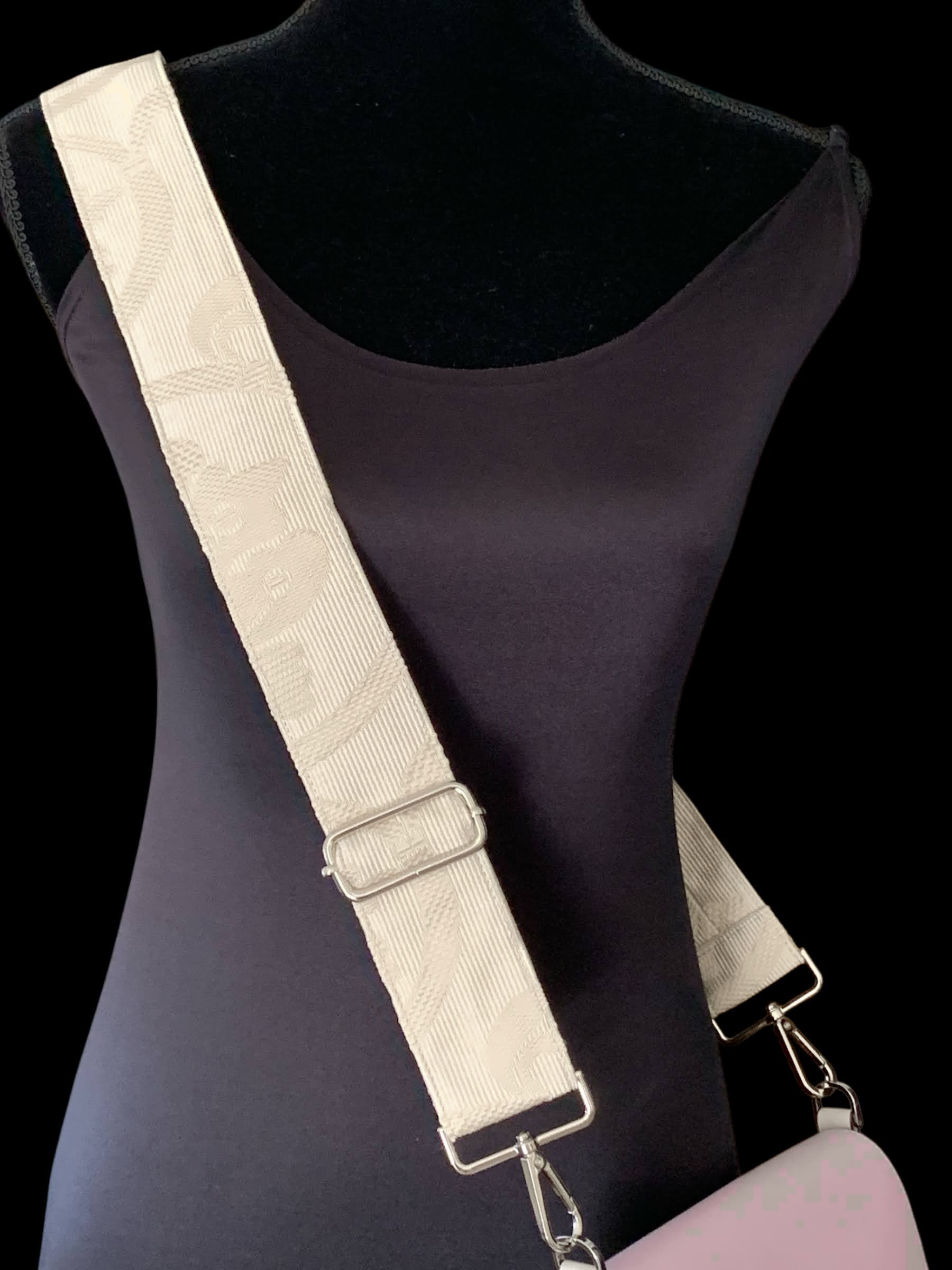 One of a Kind Silk Kimono Shoulder Strap - Dusty Purple with Floral Damask Pattern